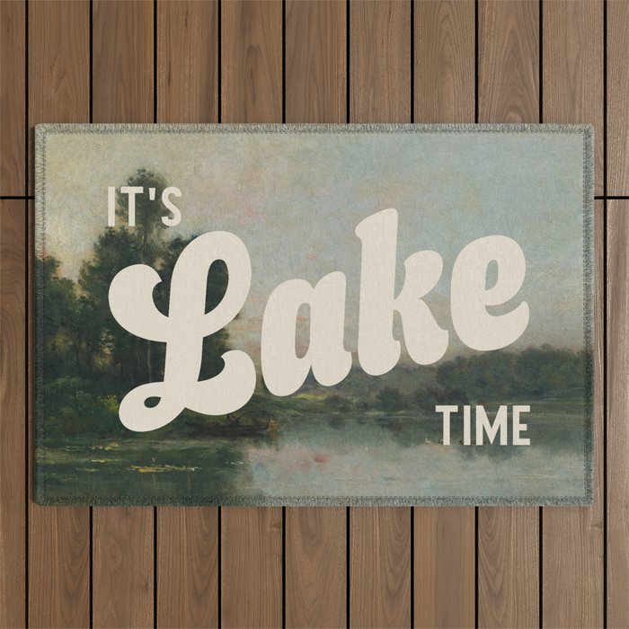 It's Lake Time - Retro Cottage Core Outdoor Rug Gallery Image 1