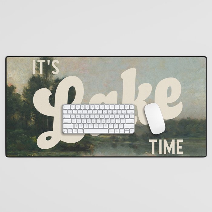 It's Lake Time - Retro Cottage Core Desk Mat Gallery Image 1