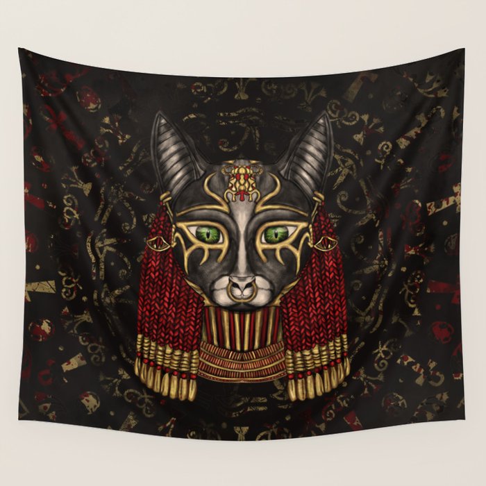 Bastet Egyptian Goddess Wall Tapestry Gallery Image 1