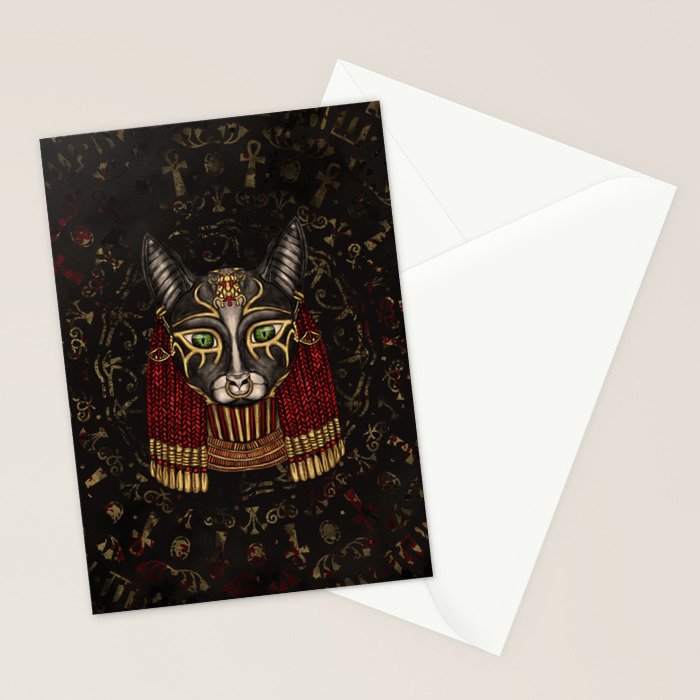 Bastet Egyptian Goddess Stationery Card Gallery Image 2