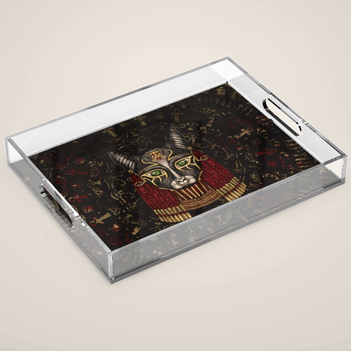 Bastet Egyptian Goddess Acrylic Tray Gallery Image 1
