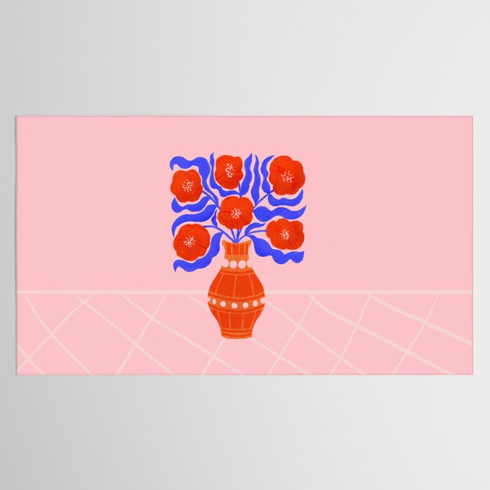 Bright Red Poppies In A Vase Tablecloth Gallery Image 2