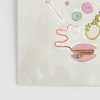 Vintage Sewing Kit Illustration Poster Gallery Image 3