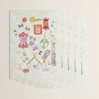 Vintage Sewing Kit Illustration Wrapping Paper Gallery Image 3
