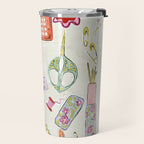 Vintage Sewing Kit Illustration Travel Mug Gallery Image 2