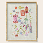 Vintage Sewing Kit Illustration Serving Tray Gallery Image 1