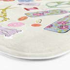 Vintage Sewing Kit Illustration Bath Mat Gallery Image 3