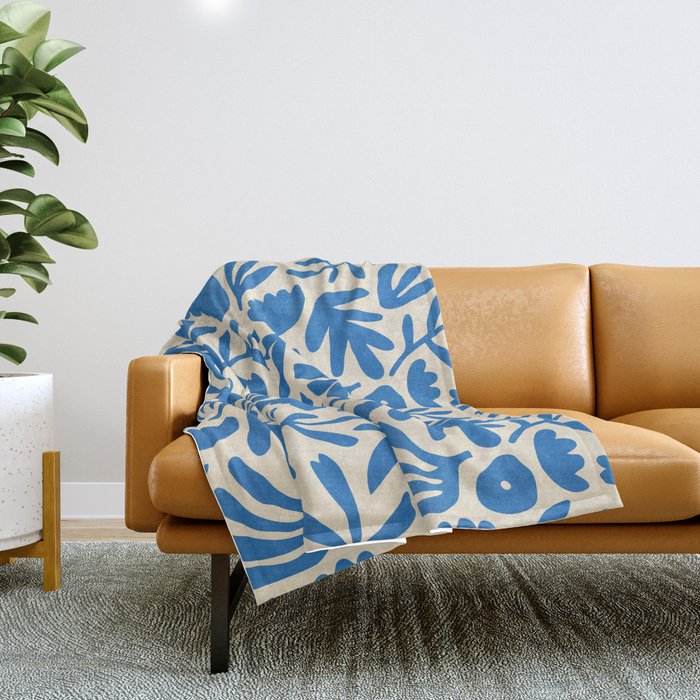 Organic nature flower shape art pattern Throw Blanket Gallery Image 1