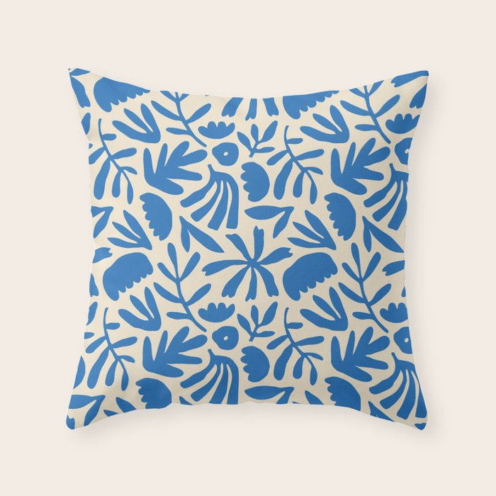 Organic nature flower shape art pattern Throw Pillow Gallery Image 6