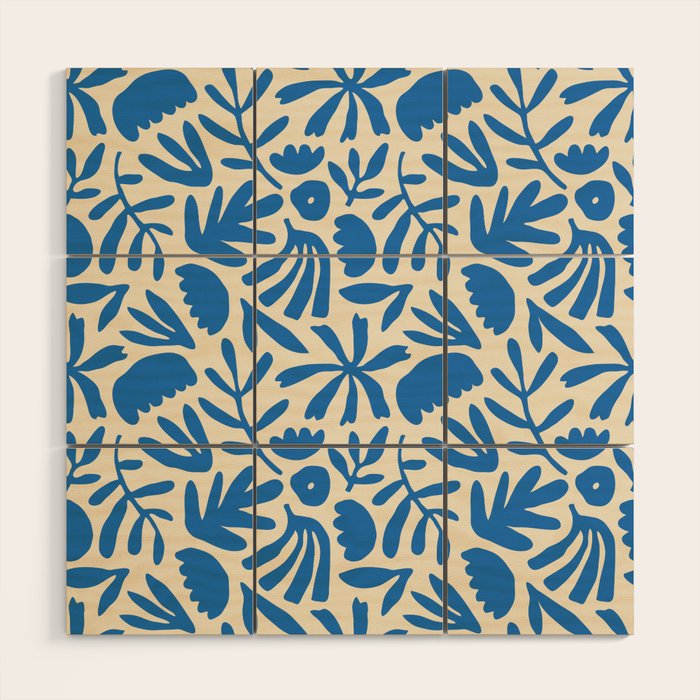 Organic nature flower shape art pattern Wood Wall Art Gallery Image 1