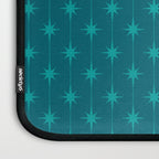 Midcentury Stars and Dots Pattern in Teal Blue and Turquoise Laptop Sleeve Gallery Image 3