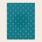 Midcentury Stars and Dots Pattern in Teal Blue and Turquoise Notebook Gallery Image 4