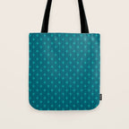 Midcentury Stars and Dots Pattern in Teal Blue and Turquoise Tote Bag Gallery Image 1