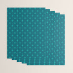 Midcentury Stars and Dots Pattern in Teal Blue and Turquoise Wrapping Paper Gallery Image 3