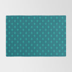 Midcentury Stars and Dots Pattern in Teal Blue and Turquoise Rug Gallery Image 2