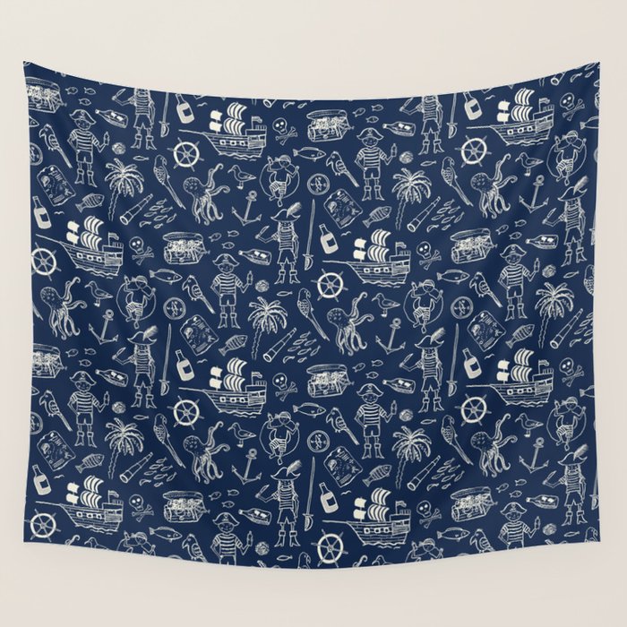 Pirate Play - Blue Wall Tapestry Gallery Image 1