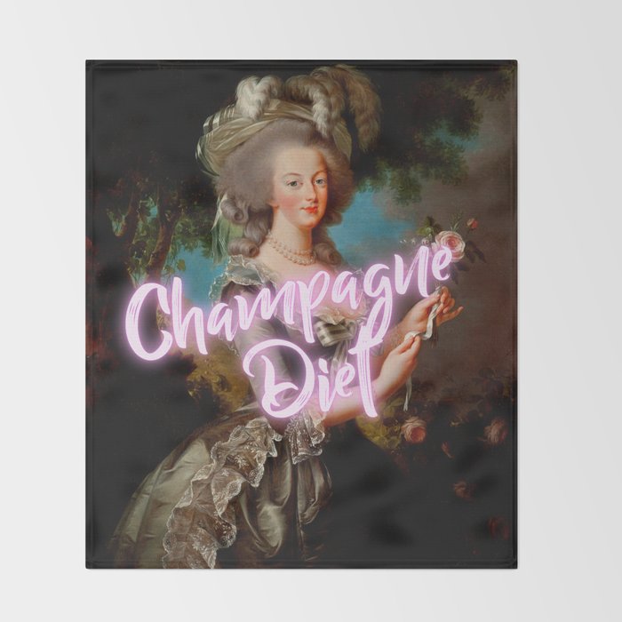'Champagne Diet' Marie Antoinette  Throw Blanket Gallery Image 2