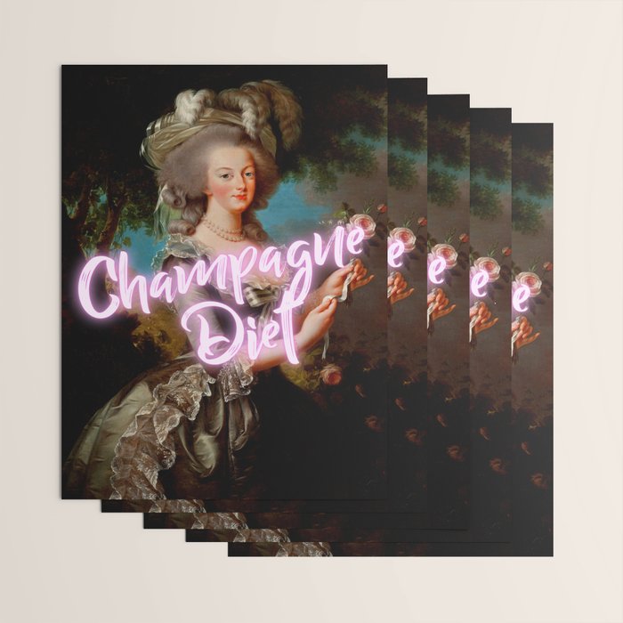 'Champagne Diet' Marie Antoinette  Wrapping Paper Gallery Image 3