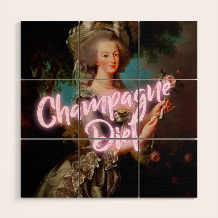 'Champagne Diet' Marie Antoinette  Wood Wall Art Gallery Image 1