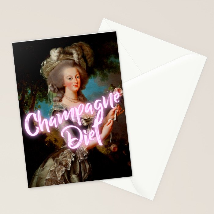 'Champagne Diet' Marie Antoinette  Stationery Card Gallery Image 2