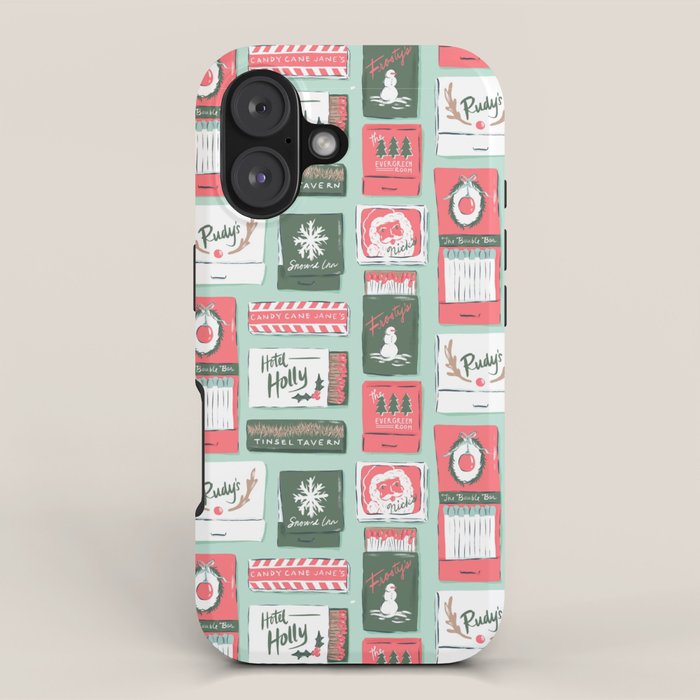 Vintage Christmas Holiday Matchbooks iPhone Case Gallery Image 1