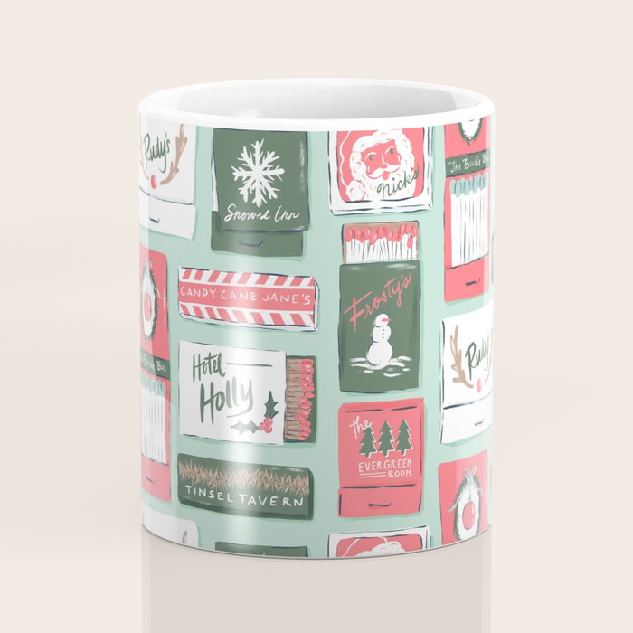Vintage Christmas Holiday Matchbooks Coffee Mug Gallery Image 4