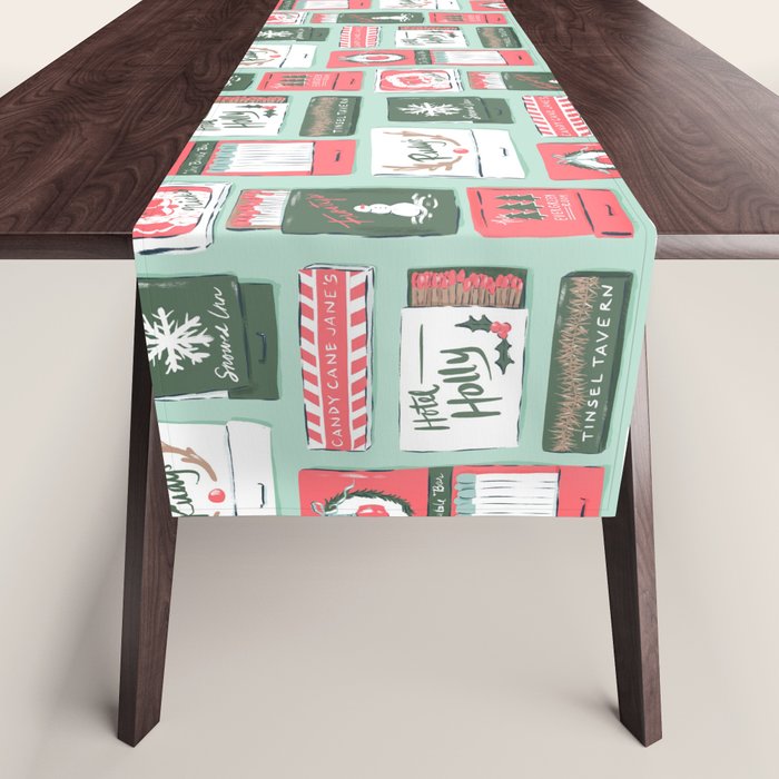 Vintage Christmas Holiday Matchbooks Table Runner Gallery Image 1