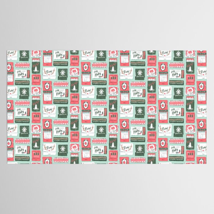 Vintage Christmas Holiday Matchbooks Tablecloth Gallery Image 2
