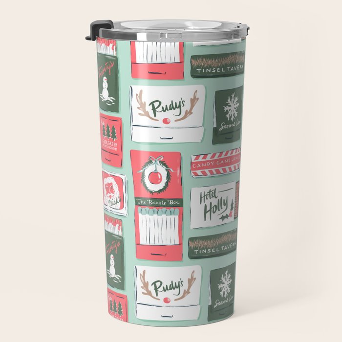 Vintage Christmas Holiday Matchbooks Travel Mug Gallery Image 3