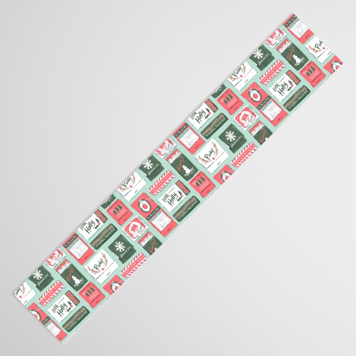 Vintage Christmas Holiday Matchbooks Table Runner Gallery Image 3