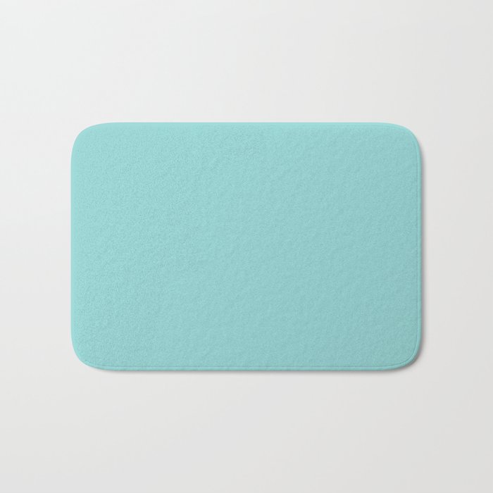 Serene Aqua Blue Solid Color Bath Mat Gallery Image 1