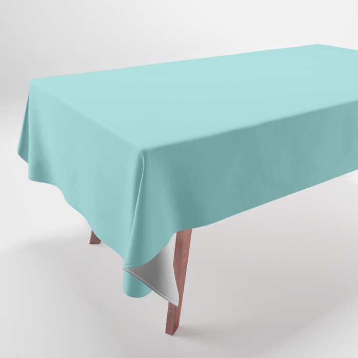 Serene Aqua Blue Solid Color Tablecloth Gallery Image 1