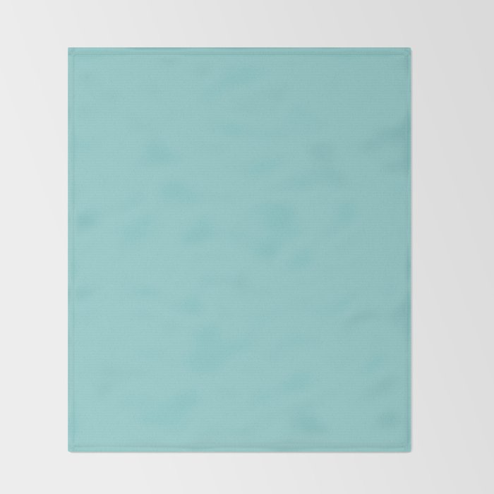 Serene Aqua Blue Solid Color Throw Blanket Gallery Image 2