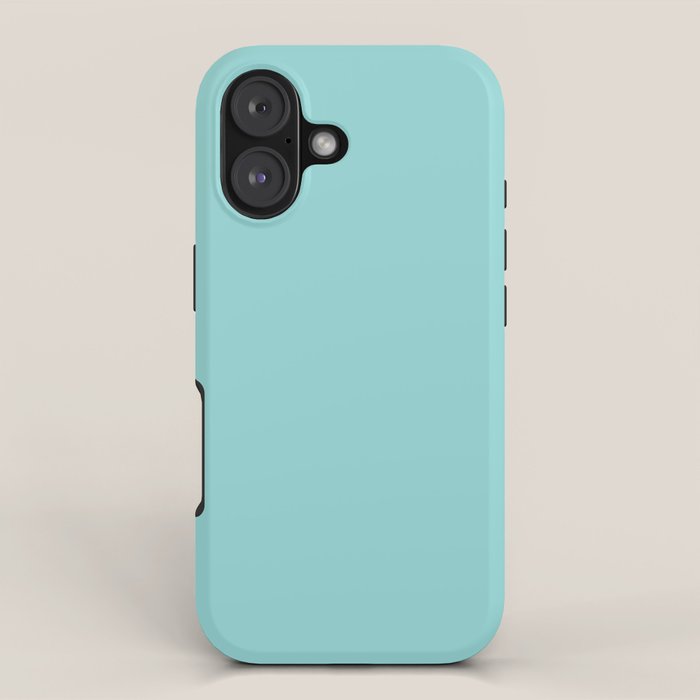 Serene Aqua Blue Solid Color iPhone Case Gallery Image 1