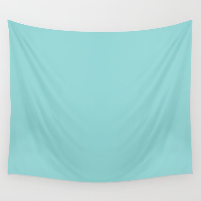 Serene Aqua Blue Solid Color Wall Tapestry Gallery Image 4
