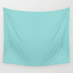 Serene Aqua Blue Solid Color Wall Tapestry Gallery Image 4