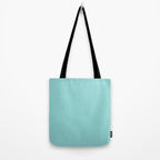 Serene Aqua Blue Solid Color Tote Bag Gallery Image 2