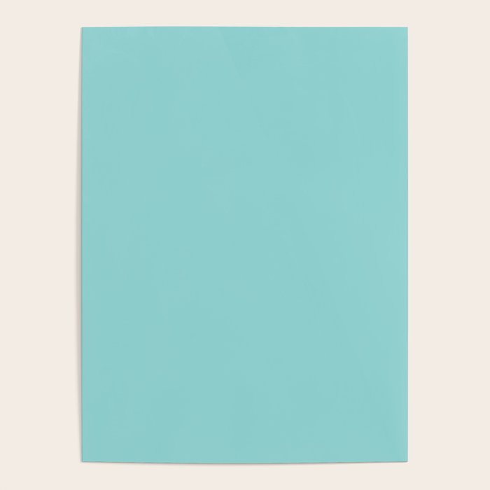 Serene Aqua Blue Solid Color Poster Gallery Image 1