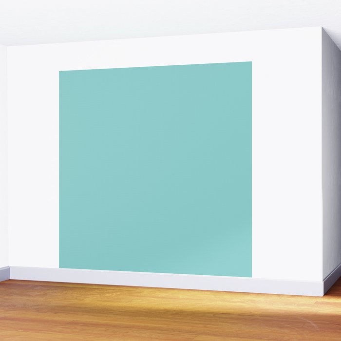 Serene Aqua Blue Solid Color Wall Mural Gallery Image 2