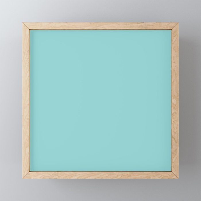 Serene Aqua Blue Solid Color Mini Art Print Gallery Image 1