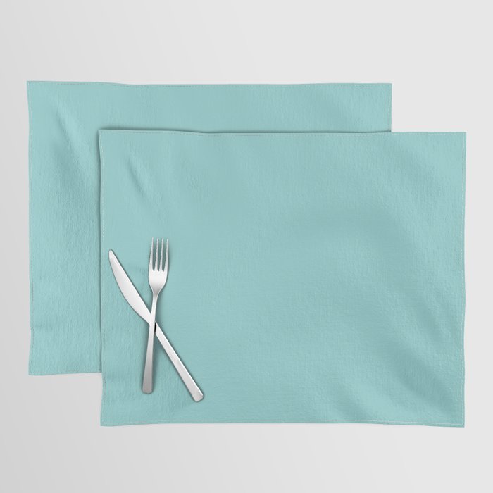 Serene Aqua Blue Solid Color Placemat Gallery Image 1