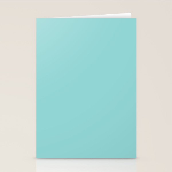 Serene Aqua Blue Solid Color Stationery Card Gallery Image 2