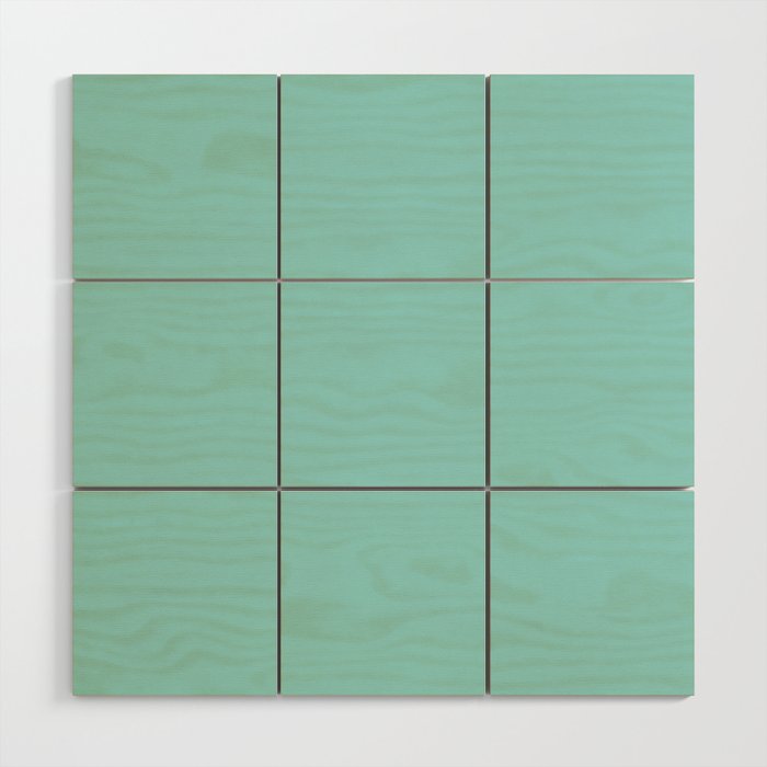 Serene Aqua Blue Solid Color Wood Wall Art Gallery Image 1