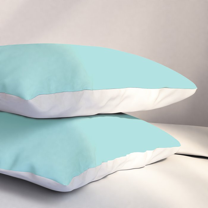 Serene Aqua Blue Solid Color Pillow Sham Gallery Image 3