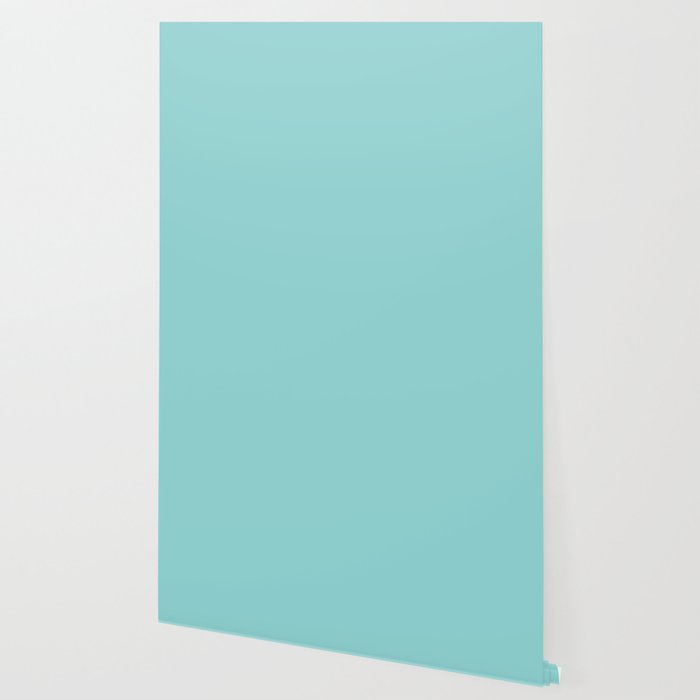 Serene Aqua Blue Solid Color Wallpaper Gallery Image 2