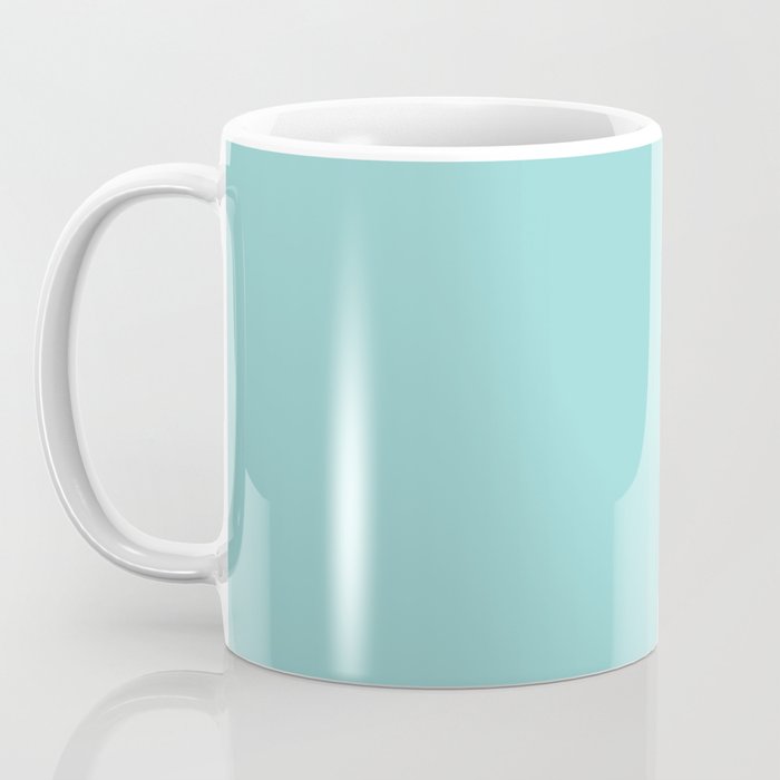 Serene Aqua Blue Solid Color Coffee Mug Gallery Image 3