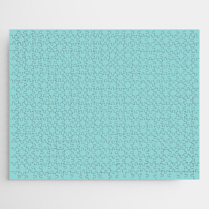 Serene Aqua Blue Solid Color Jigsaw Puzzle Gallery Image 1
