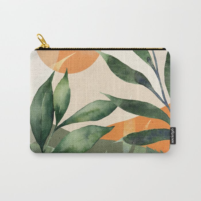 Abstract Art Tropical Leaves 123 Carry All Pouch Gallery Image 1