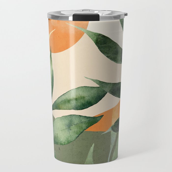 Abstract Art Tropical Leaves 123 Travel Mug Gallery Image 1
