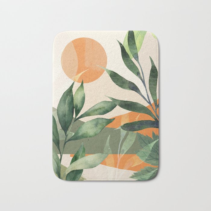 Abstract Art Tropical Leaves 123 Bath Mat Gallery Image 1